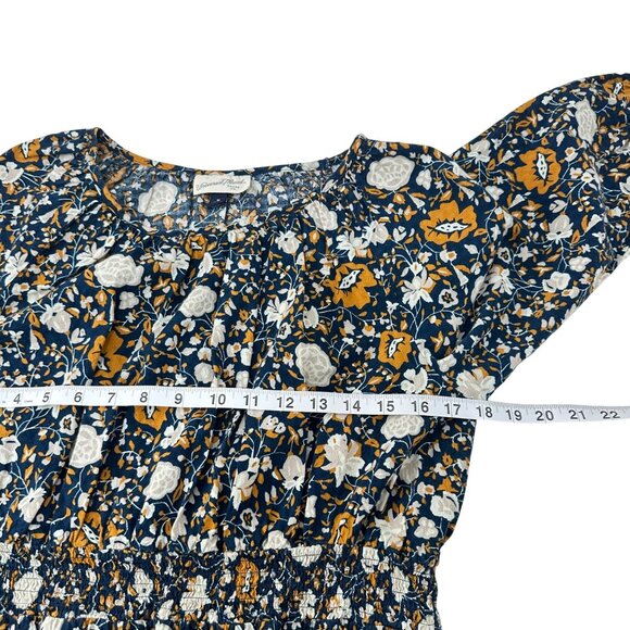 Universal Thread Womens Boho Floral 3/4 Sleeve Smocked Waist Peplum Top M - Picture 5 of 11